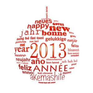 2013, boule multilingue rouge